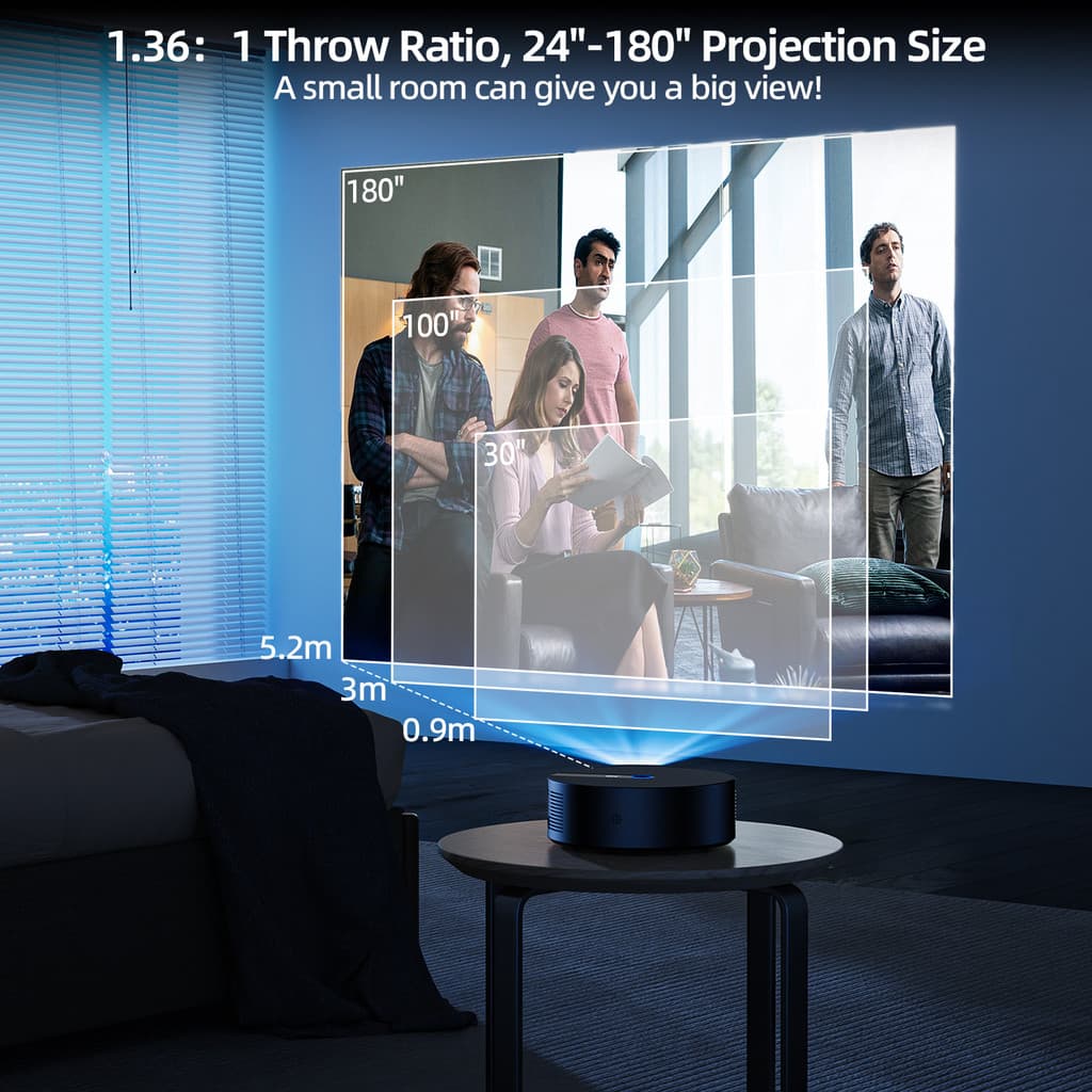 GOOJODOQ โปรเจคเตอร์ Android TV รองรับ 4K projector ดูหนัง 1080P HD สมาร์ทโปรเจคเตอร์ เครื่องฉายโปรเจคเตอร์มือถือ https://wayoza.com