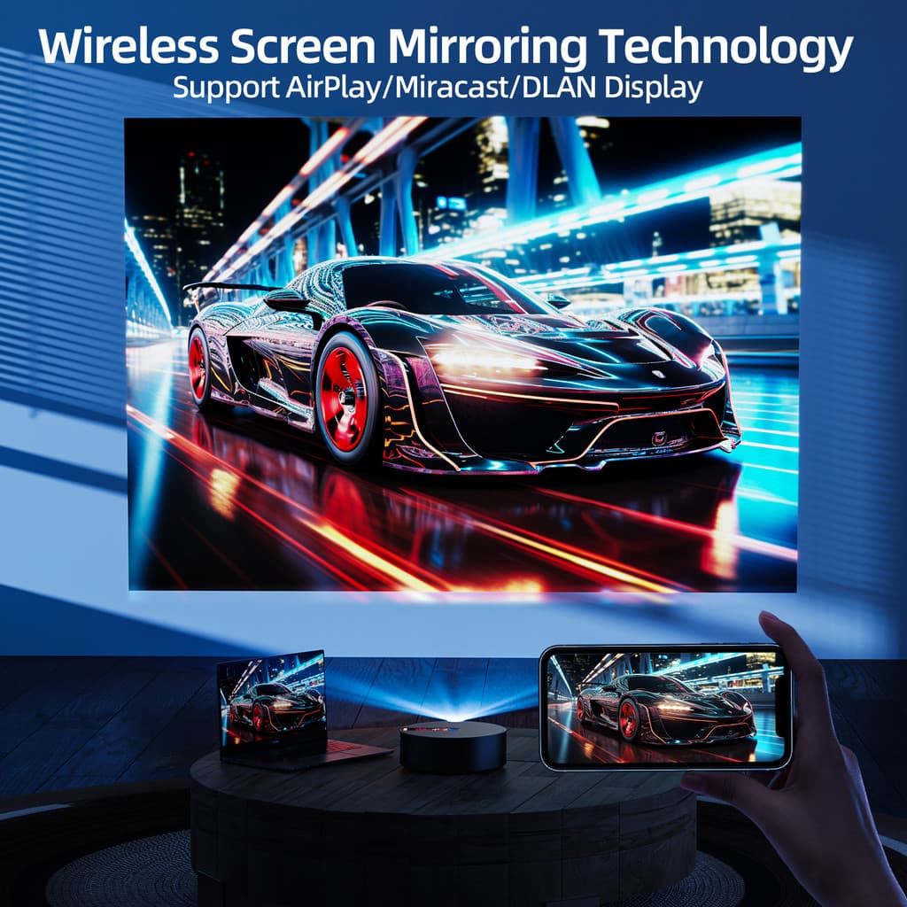 GOOJODOQ โปรเจคเตอร์ Android TV รองรับ 4K projector ดูหนัง 1080P HD สมาร์ทโปรเจคเตอร์ เครื่องฉายโปรเจคเตอร์มือถือ https://wayoza.com