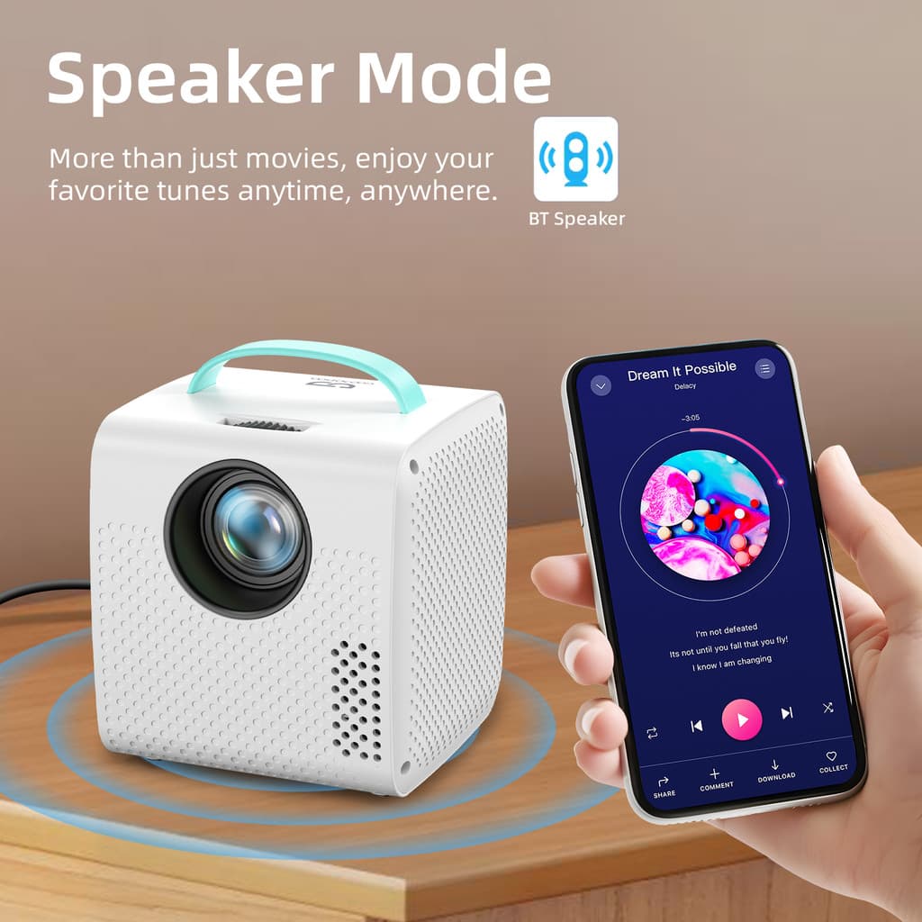 GOOJODOQ โปรเจคเตอร์ Android TV รองรับสูงสุด 1080P มินิโปรเจคเตอร์แบบพกพาความละเอียดสูง 720P ความละเอียด 2.4G + 5G Dual-Band WiFi เหมาะสําหรับฉากต่างๆ https://wayoza.com