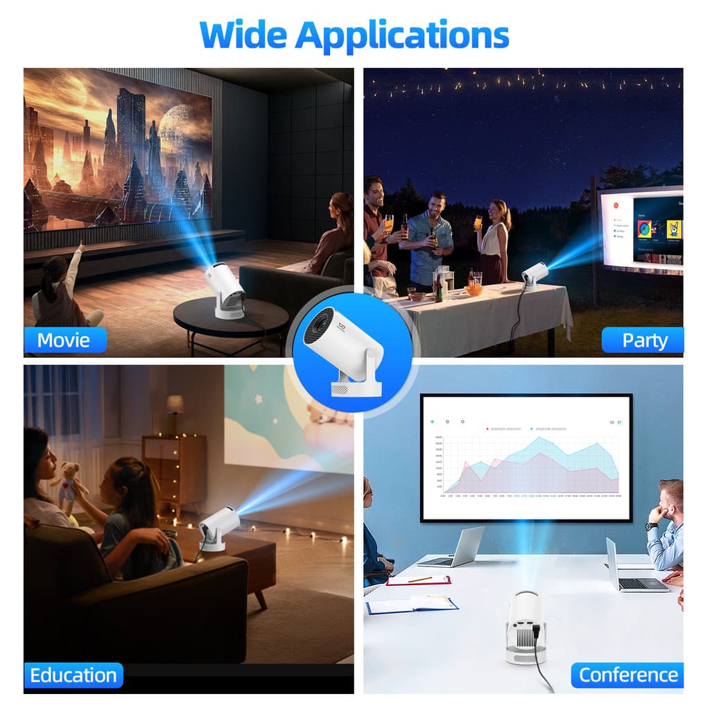 GOOJODOQ HY300 Ultra โปรเจคเตอร์ Android TV 4K โปรเจคเตอร์พกพา projector ดูหนัง Android 11 270° ฟรีมุมบลูทูธ 5.4 130"จอแสดงผลหน้าจอขนาดใหญ่ https://wayoza.com