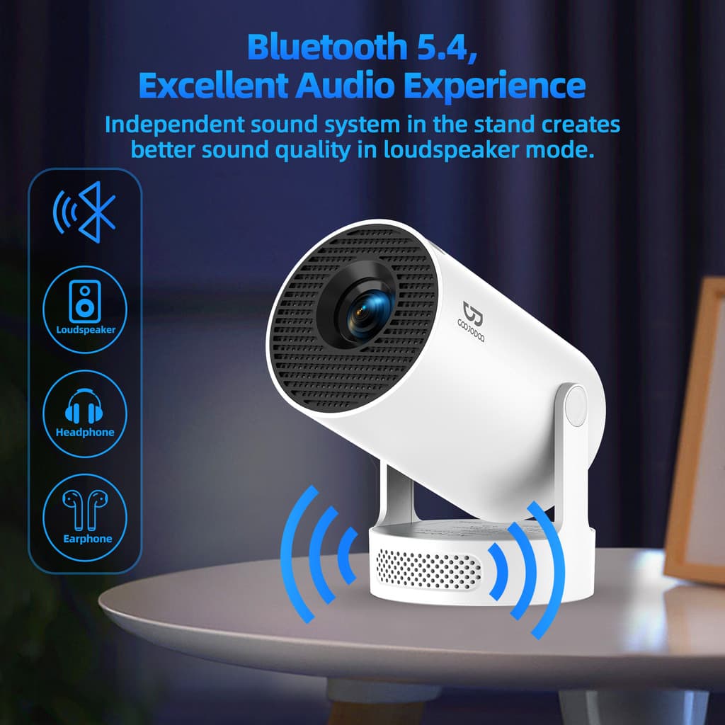 GOOJODOQ HY300 Ultra โปรเจคเตอร์ Android TV 4K โปรเจคเตอร์พกพา projector ดูหนัง Android 11 270° ฟรีมุมบลูทูธ 5.4 130"จอแสดงผลหน้าจอขนาดใหญ่ https://wayoza.com