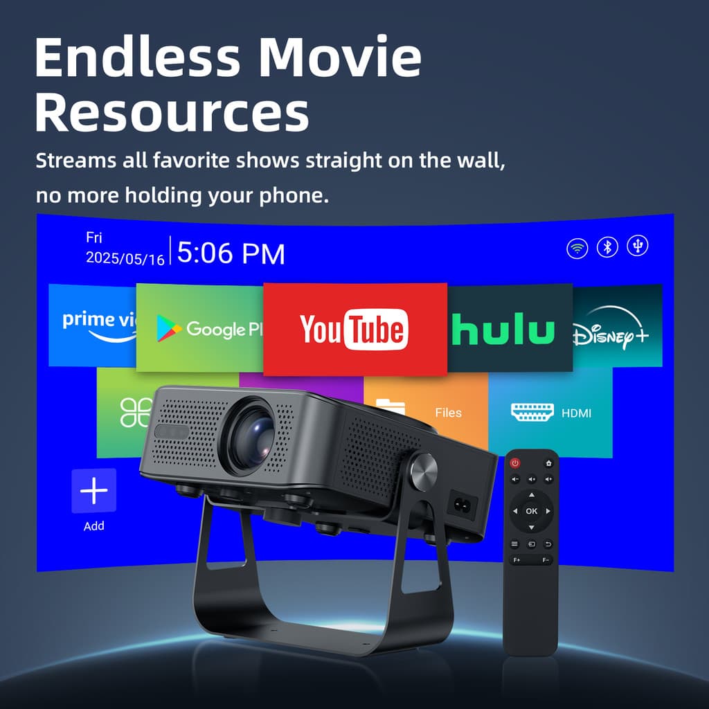 GOOJODOQ โปรเจคเตอร์ Android TV 1080P HD โฟกัสอัตโนมัติ projector ดูหนัง โฟกัสอัตโนมัติรูปภาพคุณภาพ 300 ANSI การฉายภาพอัจฉริยะปรับมุมฟรี https://wayoza.com