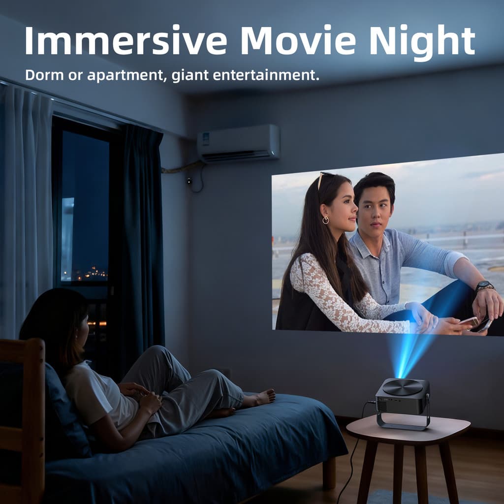 GOOJODOQ โปรเจคเตอร์ Android TV 1080P HD โฟกัสอัตโนมัติ projector ดูหนัง โฟกัสอัตโนมัติรูปภาพคุณภาพ 300 ANSI การฉายภาพอัจฉริยะปรับมุมฟรี https://wayoza.com