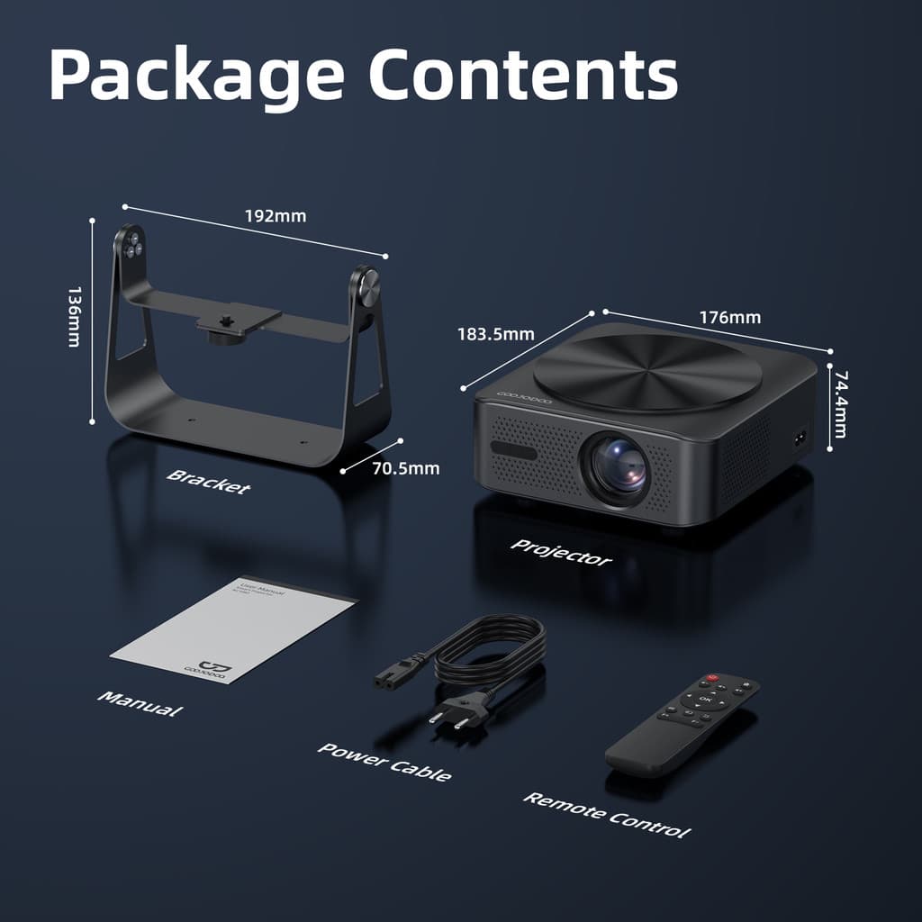 GOOJODOQ โปรเจคเตอร์ Android TV 1080P HD โฟกัสอัตโนมัติ projector ดูหนัง โฟกัสอัตโนมัติรูปภาพคุณภาพ 300 ANSI การฉายภาพอัจฉริยะปรับมุมฟรี https://wayoza.com