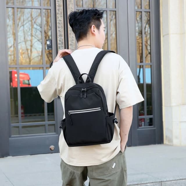 กระเป๋าเป้สะพายหลัง กระเป๋านักเรียน ขนาดเล็ก กันน้ํา สไตล์เกาหลี สําหรับนักเรียนชาย และหญิง ขนาด A4 สีดำ สีกรม สีเทา