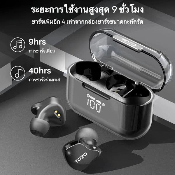 TOZO Crystal Buds หูฟังบลูทูธ In-Ear IPX8 หูฟังไร้สาย truewireless Bluetooth 5.3 https://wayoza.com
