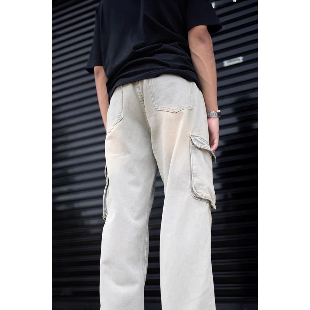 MAFEAR – กางเกงยีนส์คาร์โก้ รุ่น Cargo Denim (สีสนิม) https://wayoza.com