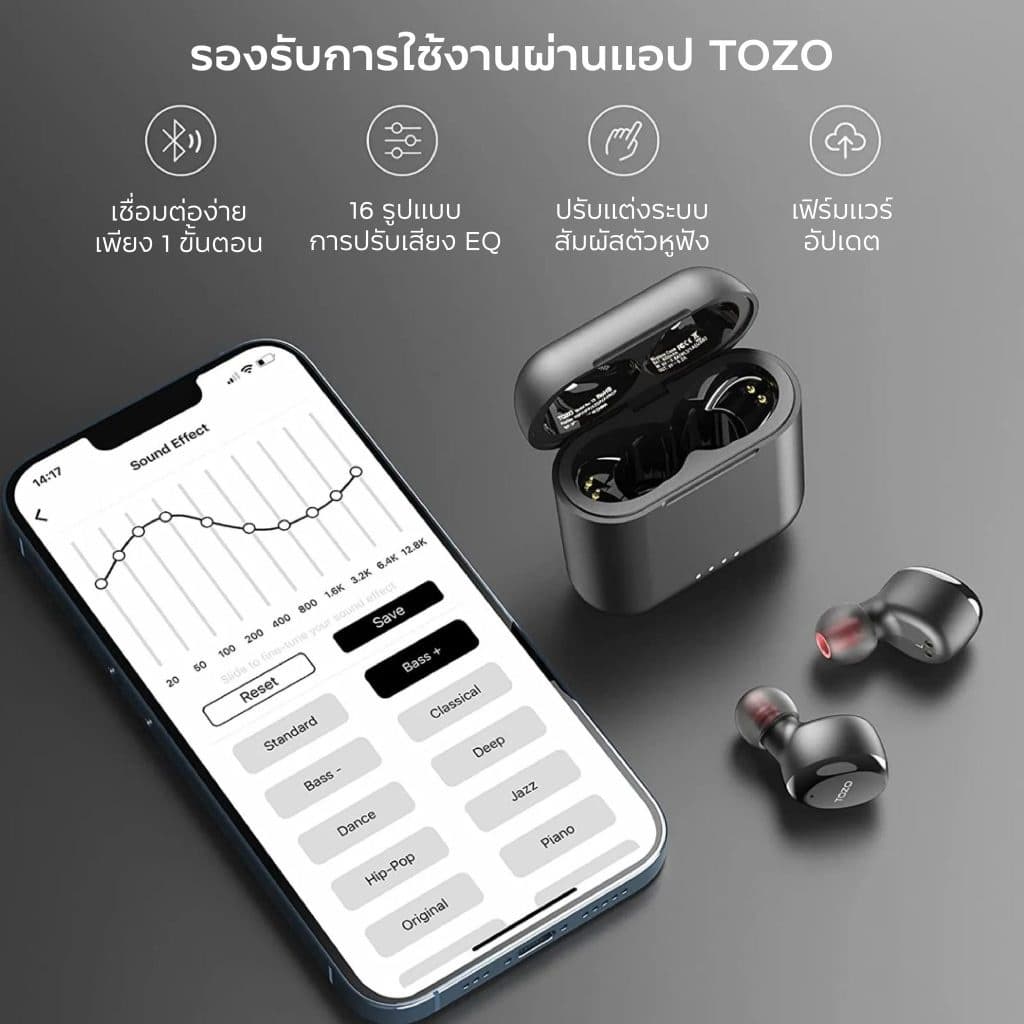 TOZO T6S หูฟังบลูทูธ หูฟังบรูทูธ In-Ear IPX8 Bluetooth 5.3 https://wayoza.com