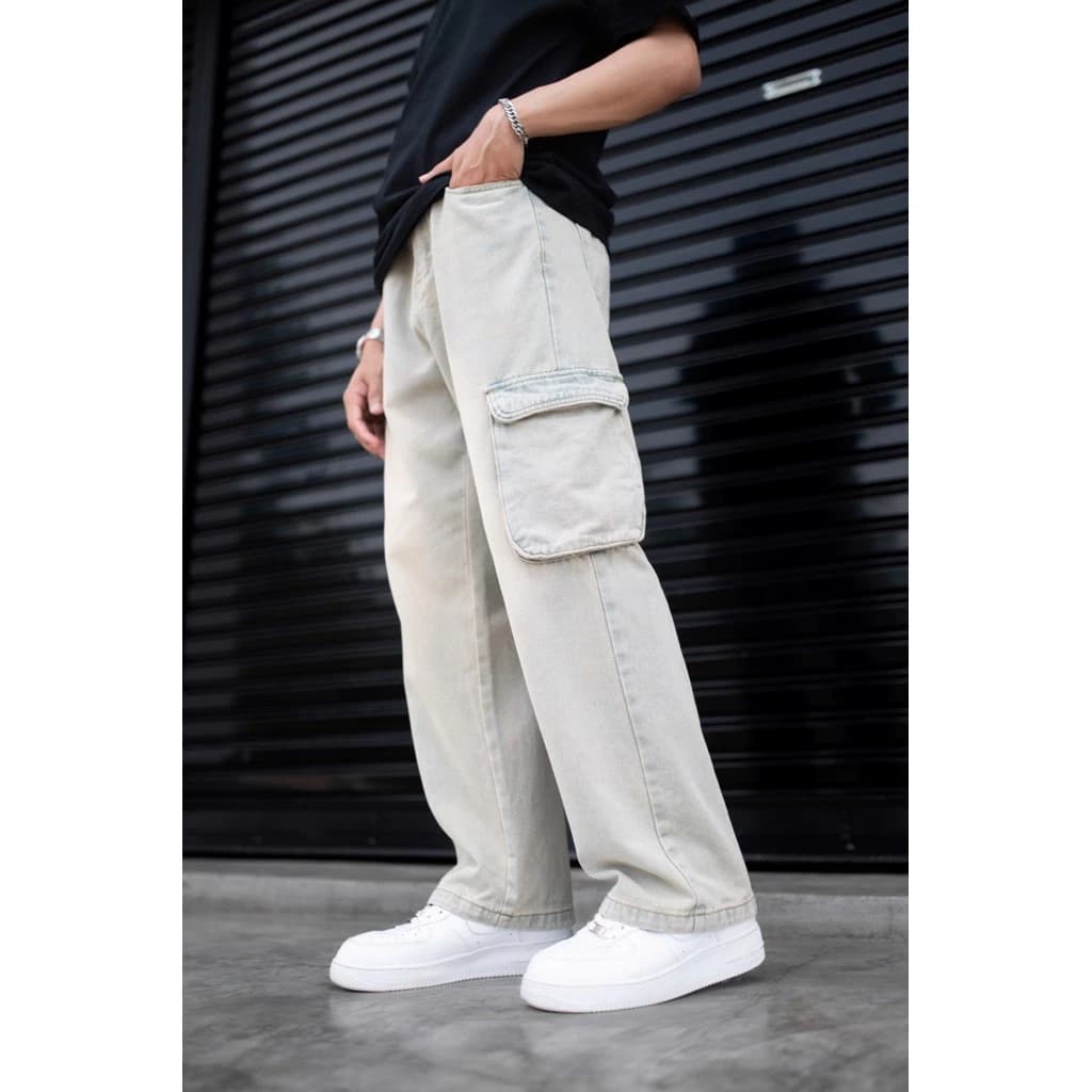 MAFEAR – กางเกงยีนส์คาร์โก้ รุ่น Cargo Denim (สีสนิม) https://wayoza.com