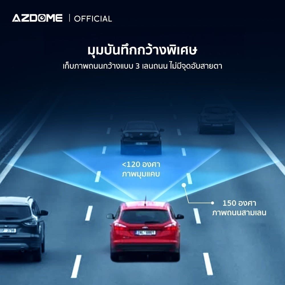 AZDOME BN03 กล้องติดรถยนต์ ชุดกล้องหน้าหลัง WR03 2K+FHD SONY IMX335 มุมกว้าง 140 องศา WIFI GPS ทนแดดด้วย Capacitor https://wayoza.com