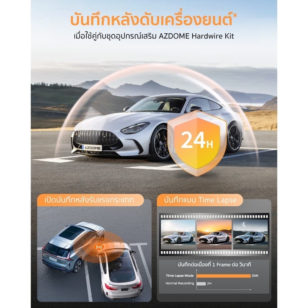 AZDOME M17 PRO กล้องติดรถ 3K + 1080P มุมกว้าง 150 องศา USB-C WIFI จอ 3 นิ้ว IPS คมชัด รับประกัน 1 ปี https://wayoza.com
