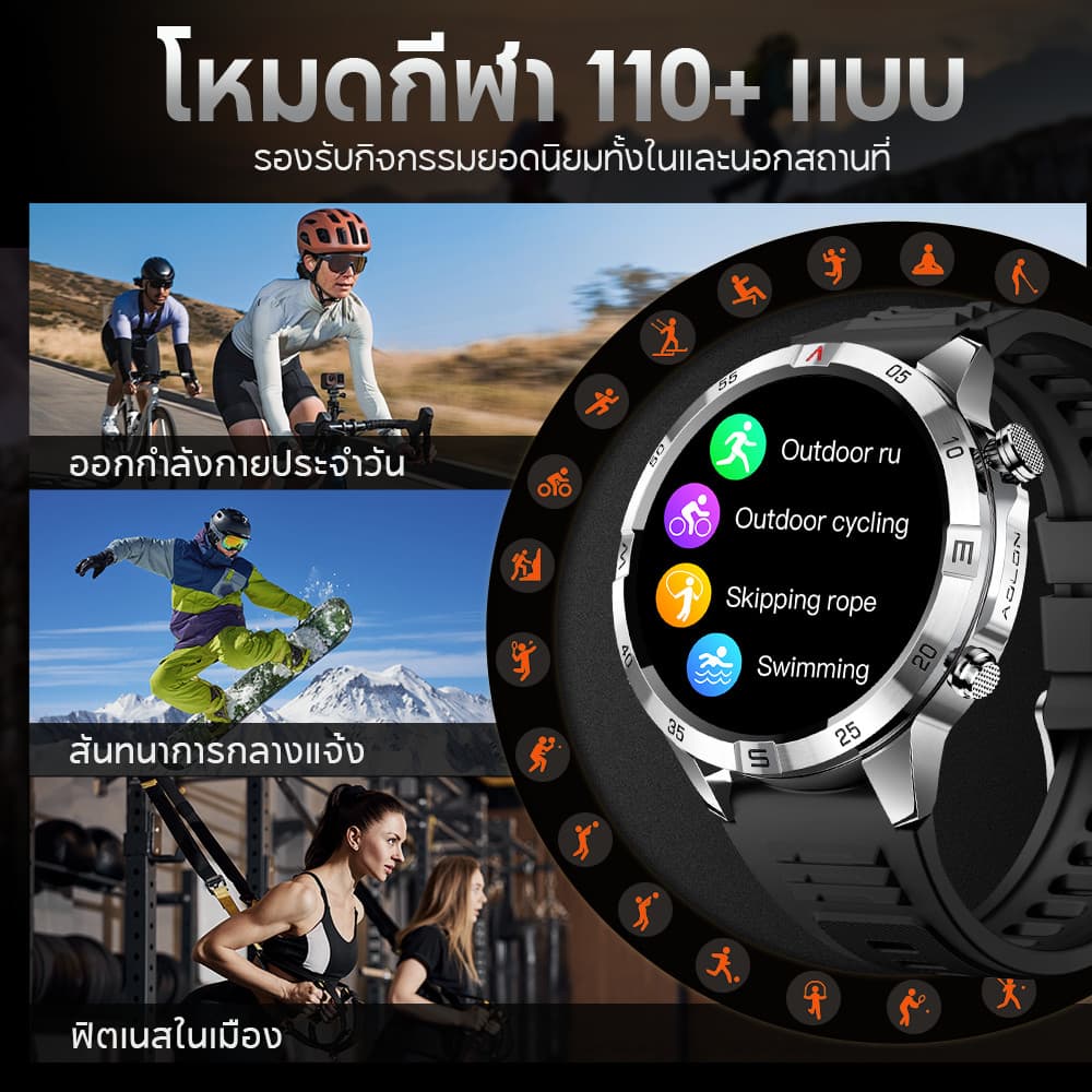 Aolon GT6 Pro 1.51'' สมาร์ทวอทช์ จอใหญ่ 500mAh smartwatch นาฬิกาวัดความดันโลหิต AMOLED นาฬิกาวิ่ง นาฬิกาโลหะ https://wayoza.com
