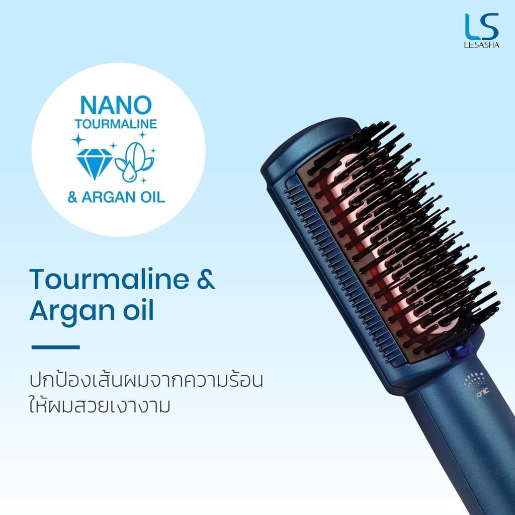 Lesasha รุ่น LS1379 เลอซาช่า หวีไดร์ไฟฟ้า หวีไฟฟ้า ไดร์พร้อมหวี Luxe Hybrid Styling Brush หวีจัดแต่งทรงผม 3in1 LS1379 10LS00288 - FS https://wayoza.com