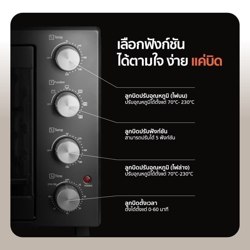 SCE Plus รุ่น ALO2 เตาอบไฟฟ้า 60 ลิตร - ประกัน 2 ปี https://wayoza.com