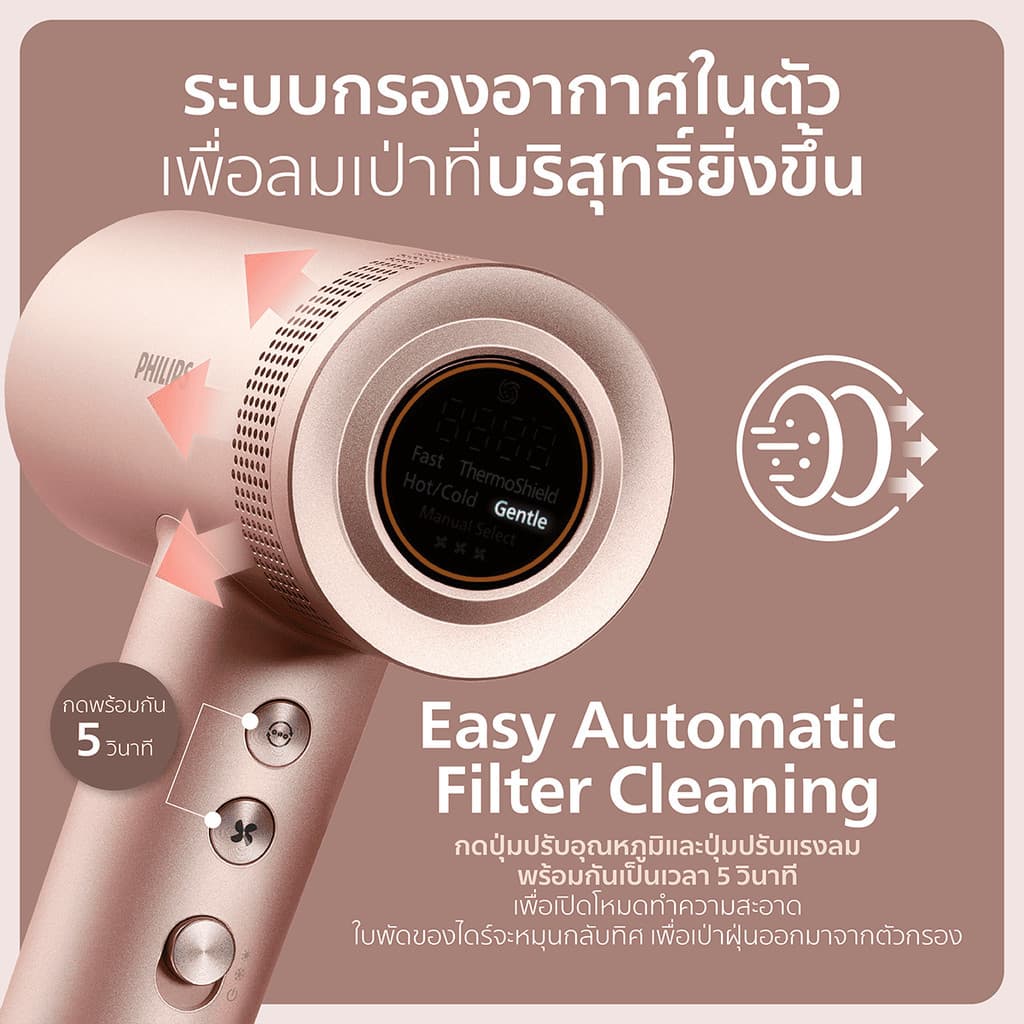 Philips รุ่น BHD837/00 ฟิลิปส์ ไดร์เป่าผม รุ่นที่ดีที่สุดของฟิลิปส์ มอเตอร์ BLDC แห้งไวใน 3 นาที ผมนุ่มเงางาม https://wayoza.com