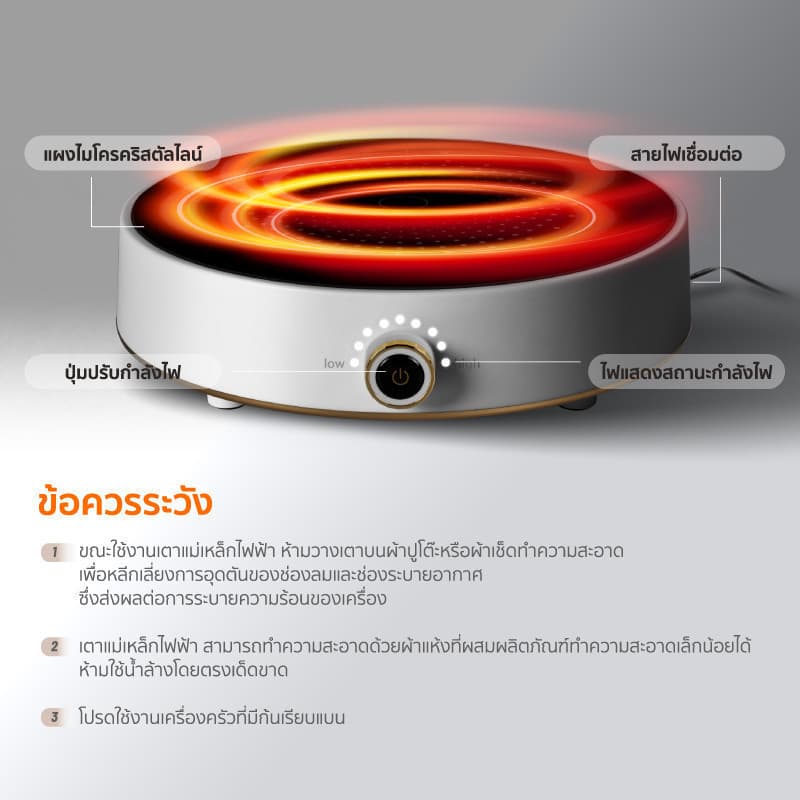 SCE Plus รุ่น SS3(IC1) เตาแม่เหล็กไฟฟ้า 2100 วัตต์ ปรับความร้อน 9 ระดับ - รับประกัน2ปี https://wayoza.com