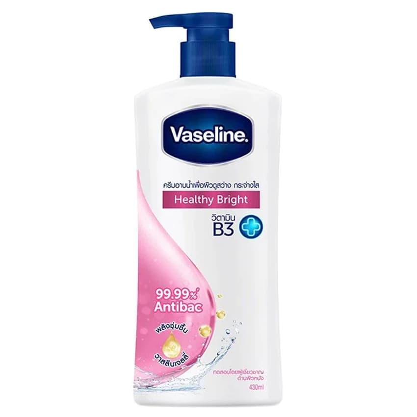 VASELINE วาสลีน ครีมอาบน้ำ เฮลธี้ พลัส บอดี้ วอช เฮลท์ตี้ ไบร์ท สูตรวิตามินบี3 ชมพู https://wayoza.com