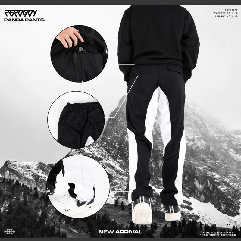 ZEROBOY - DARK PANTS  กางเกงวอร์มขายาวสีดำ New Arrival https://wayoza.com