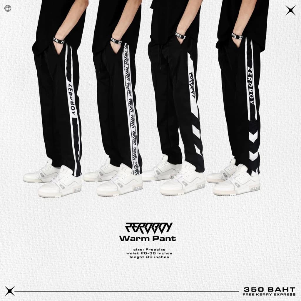 ZEROBOY - Warm Pant กางเกงขายาวผ้าวอร์มแถบพิมพ์ https://wayoza.com