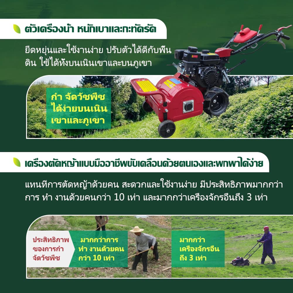 LIFAN เครื่องตัดหญ้าขับเคลื่อนด้วยตนเอง แบบเข็น7.5HP เครื่องยนต์เบนซิน4จังหวะ เก็บเกี่ยววัชพืช https://wayoza.com