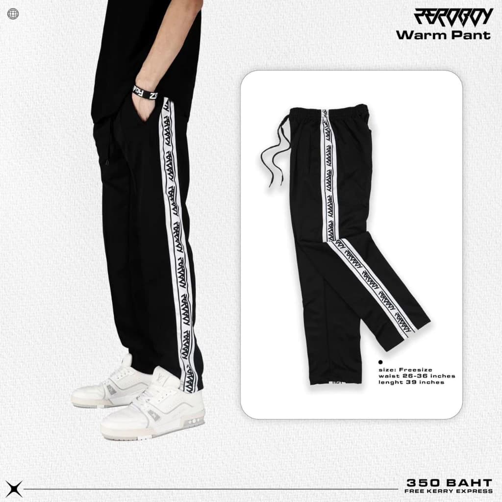 ZEROBOY - Warm Pant กางเกงขายาวผ้าวอร์มแถบพิมพ์ https://wayoza.com