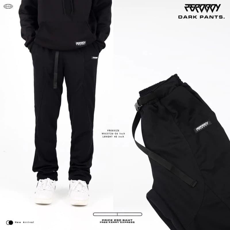ZEROBOY - DARK PANTS  กางเกงวอร์มขายาวสีดำ New Arrival https://wayoza.com