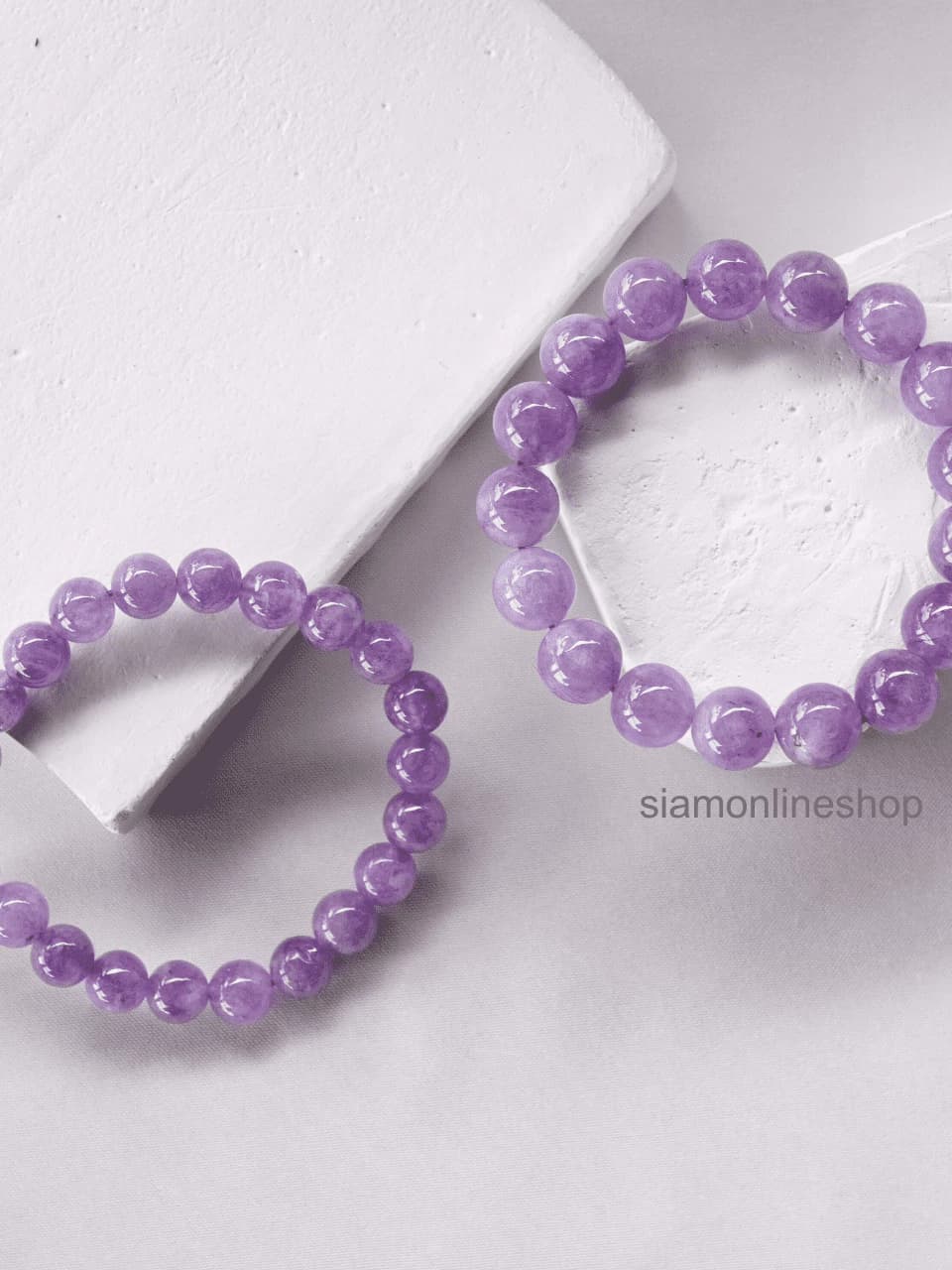 LAVENDER AMETHYST หิน ลาเวนเดอร์อเมทิสต์ (เลือกขนาดเม็ดหินได้) สร้อยข้อมือหินแท้ https://wayoza.com