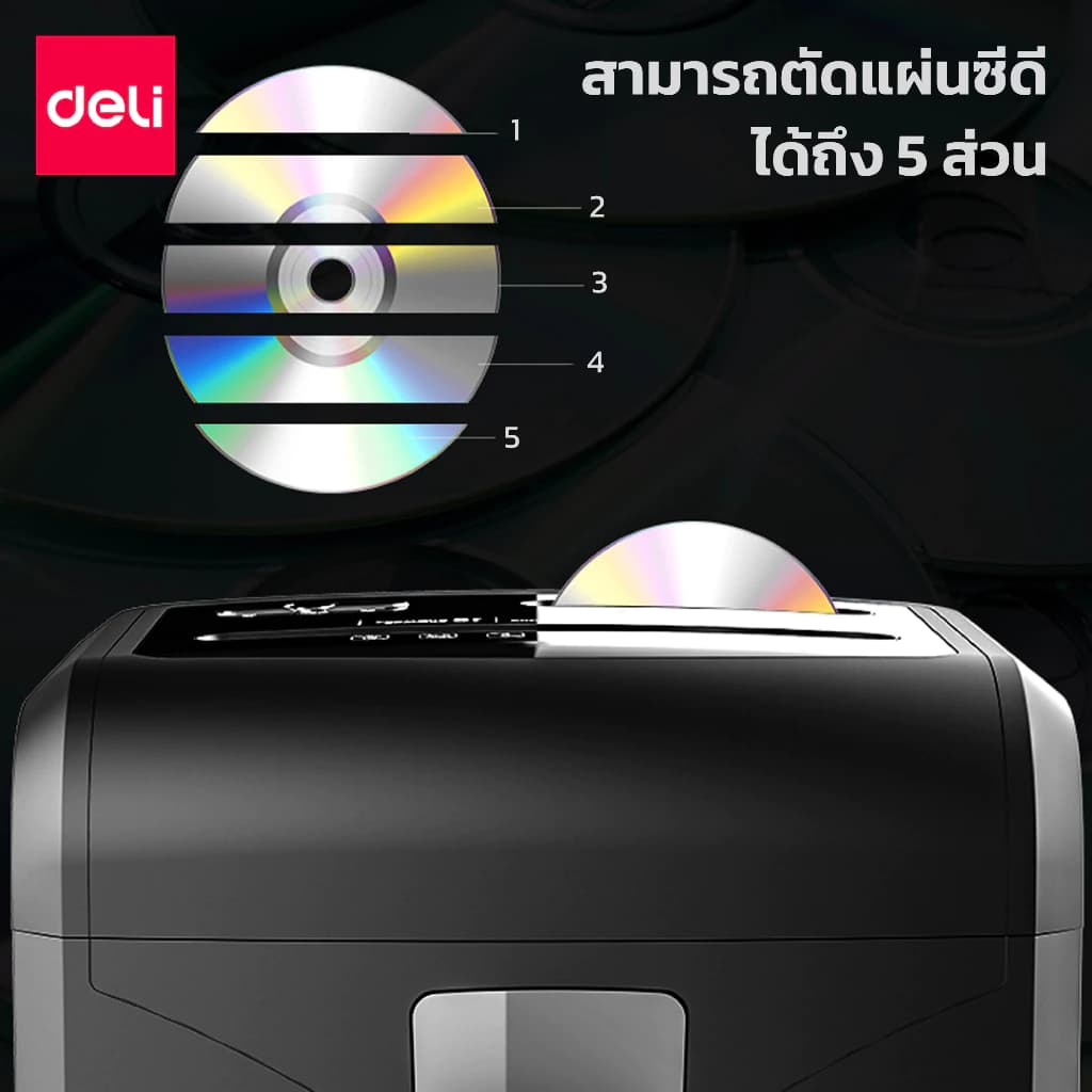 Deli เครื่องทำลายเอกสาร A4 เครื่องย่อยกระดาษ ทำลายกระดาษ 31 ลิตร ทำงานต่อเนื่อง 30 นาที Paper Shredder รุ่น E14400 https://wayoza.com