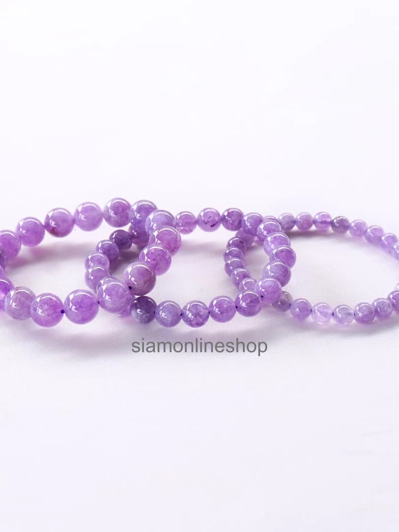 LAVENDER AMETHYST หิน ลาเวนเดอร์อเมทิสต์ (เลือกขนาดเม็ดหินได้) สร้อยข้อมือหินแท้ https://wayoza.com