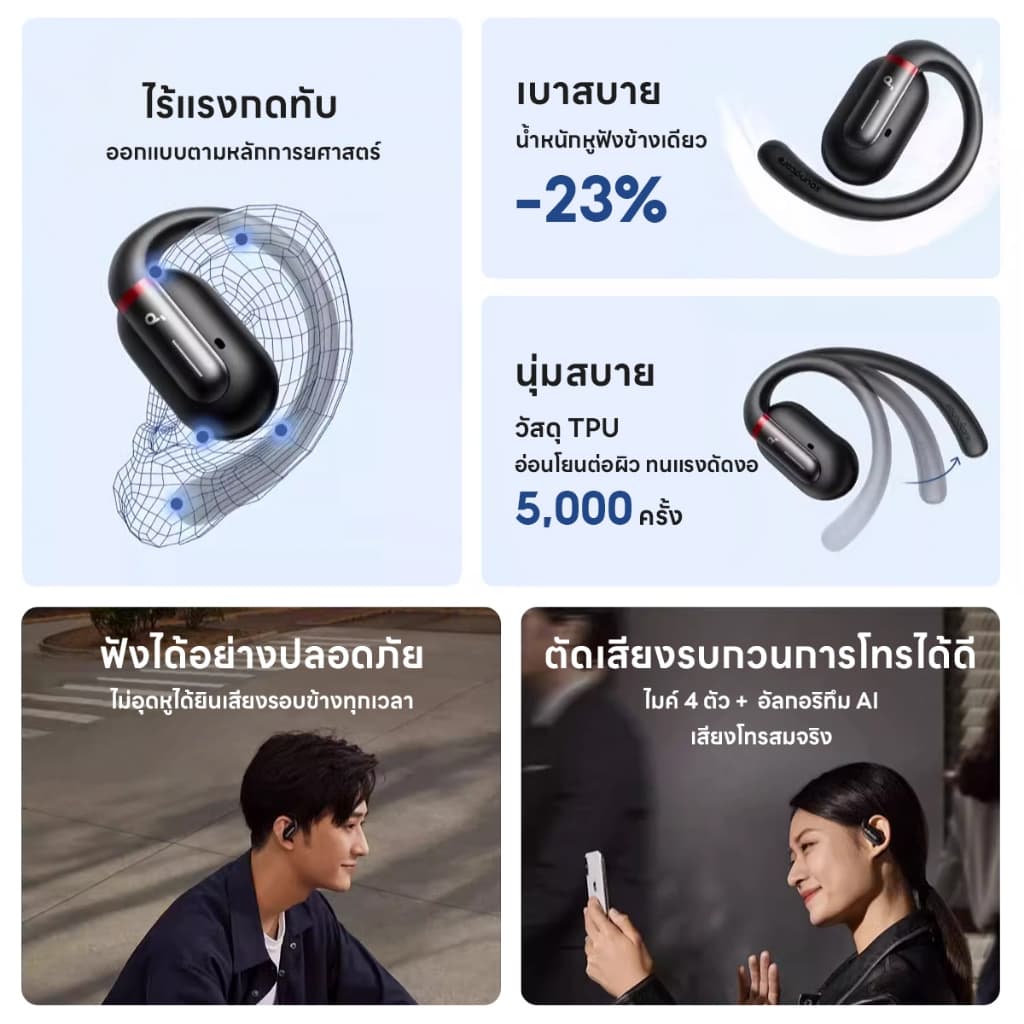 Soundcore V30i หูฟังบลูทูธไร้สาย Bluetooth 5.3 เสียงเบสหนัก กันน้ํา สําหรับเล่นกีฬา ปั่นจักรยาน https://wayoza.com