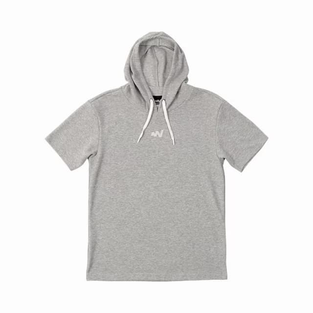 WARRIX เสื้อฮู้ดแขนสั้น HOODIE สีดำ สีเทา