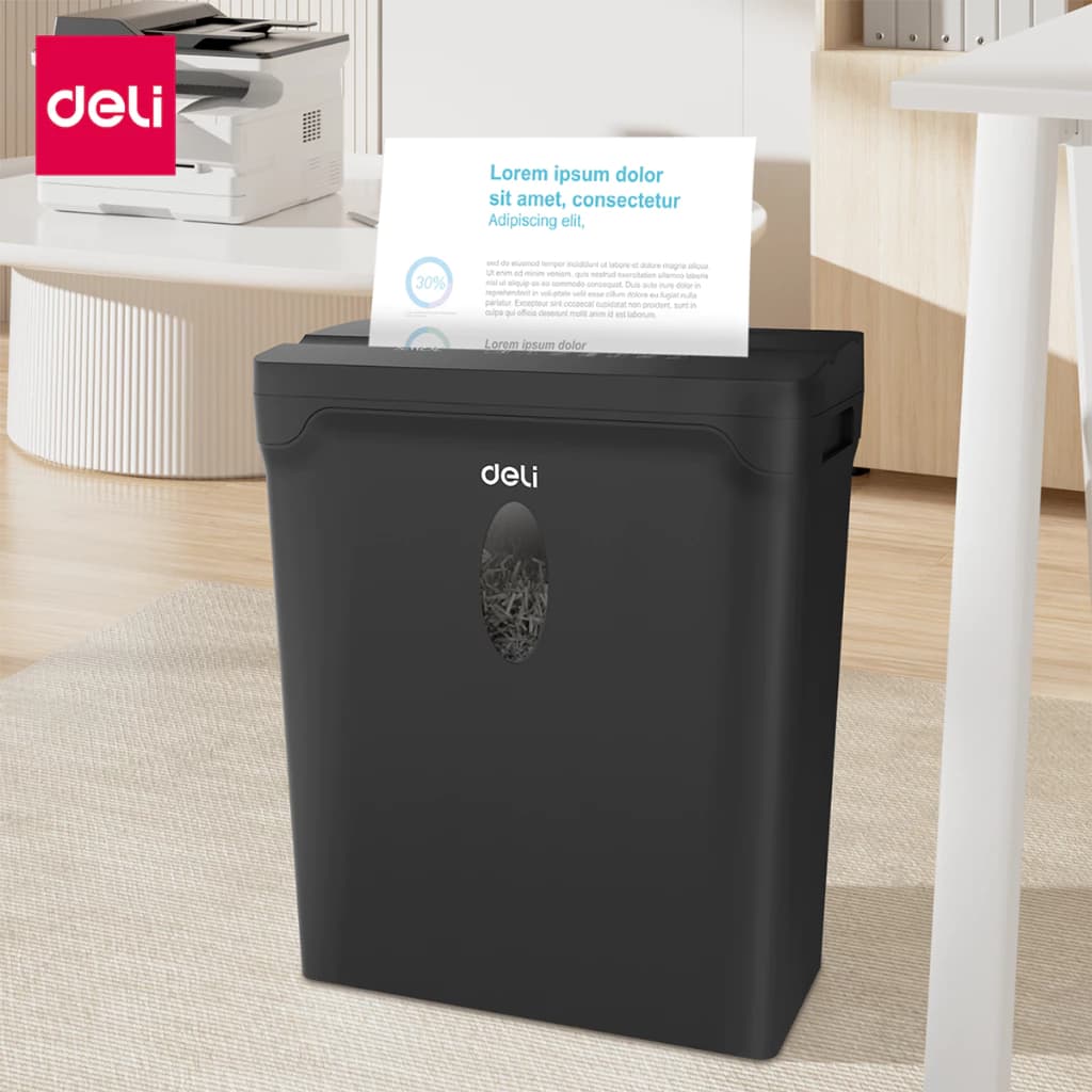 Deli เครื่องย่อยกระดาษ 10 ลิตร เครื่องย่อยกระดาษอัตโนมัติ ทำลายเอกสาร ทีละ 5 แผ่น Paper Shredder https://wayoza.com
