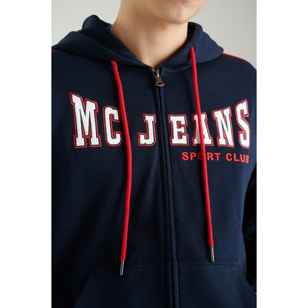 Mc jeans เสื้อกันหนาว ฮู้ดดี้ Unisex แขนยาว สีกรมท่า MJHP223 https://wayoza.com