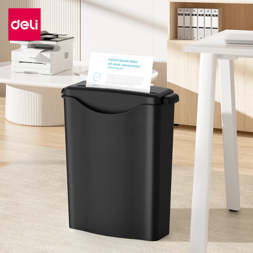 Deli ET101SC เครื่องทำลายเอกสาร 10 ลิตร เครื่องย่อยเอกสาร เครื่องทําลายกระดาษ ขนาด A4 6 แผ่น อุปกรณ์สำนักงาน Paper Shredder https://wayoza.com