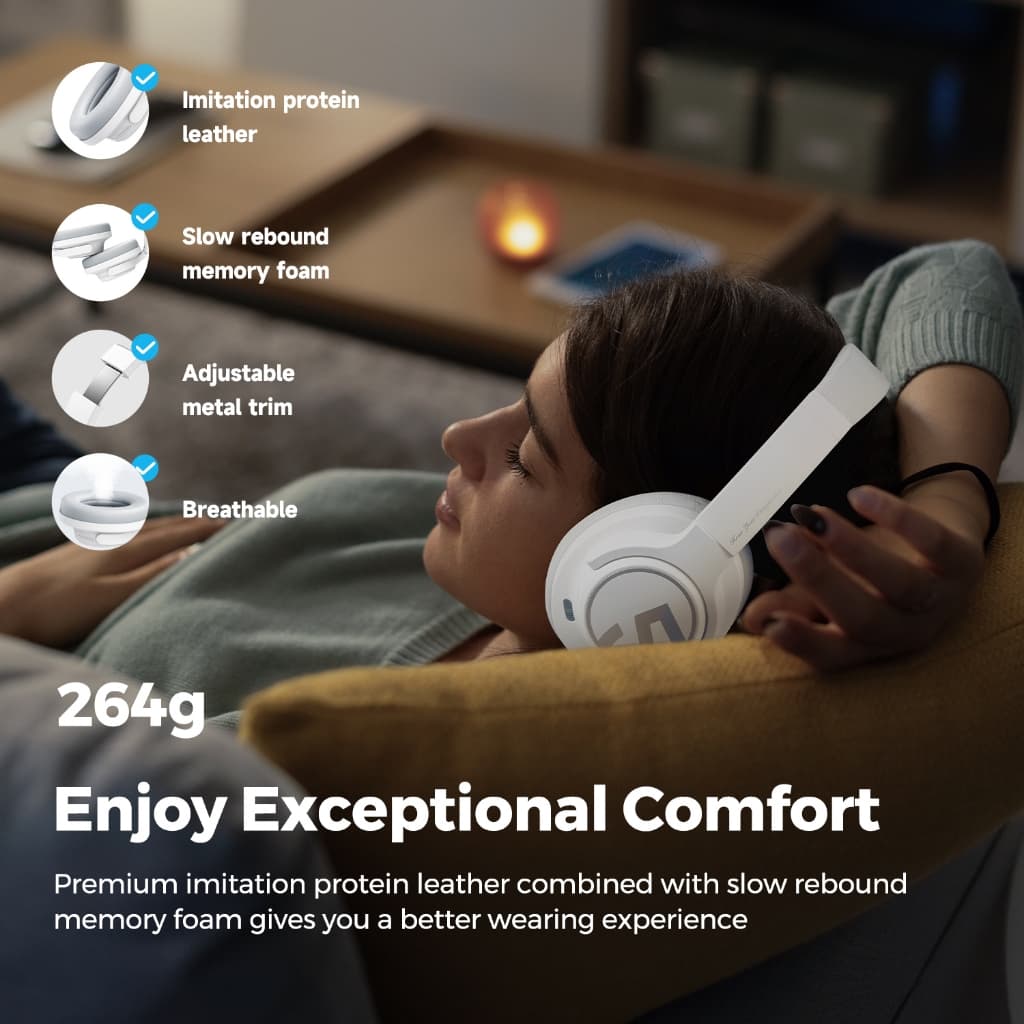 SoundPEATS SPACE หูฟังครอบหู Bluetooth 5.3 Headphones รองรับ Hi-res มี Hybrid ANC ใช้ได้นาน 123 ชม. Game mode https://wayoza.com