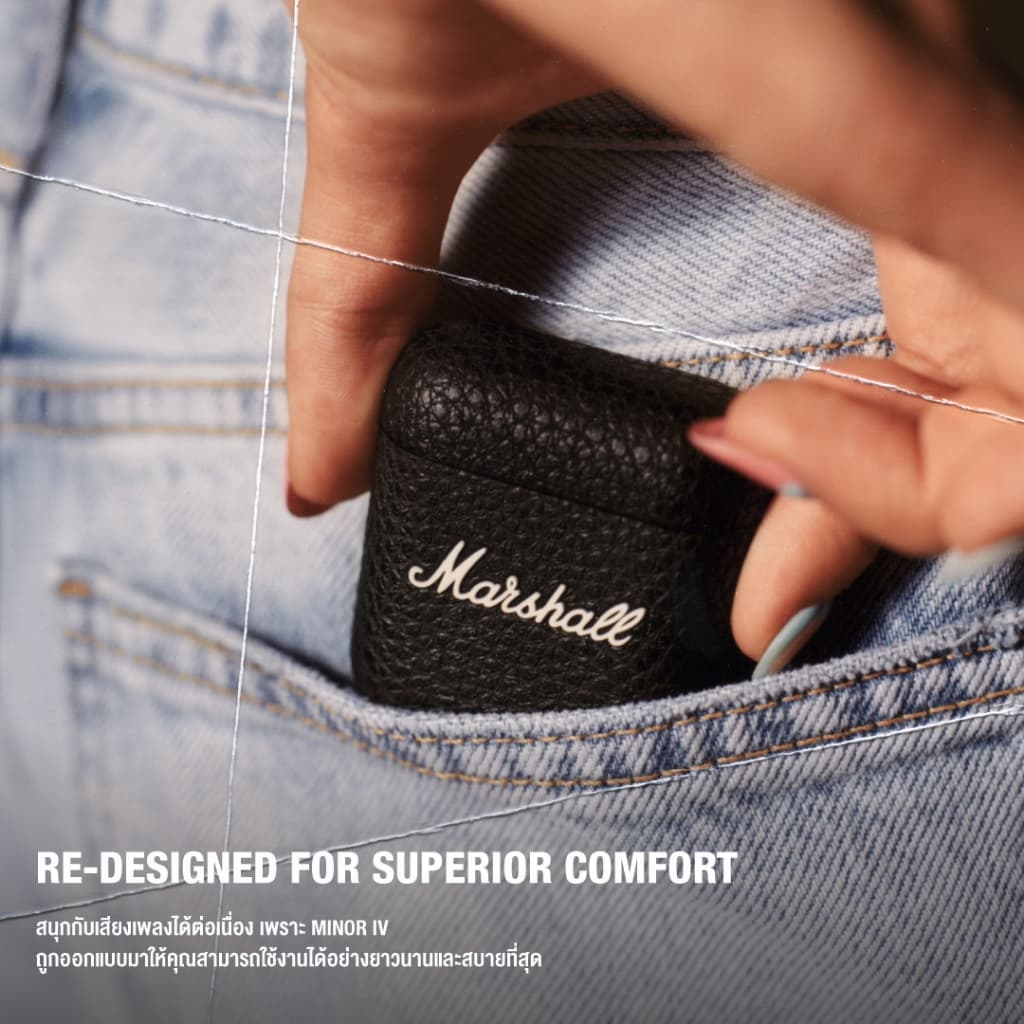 MARSHALL Minor IV black - หูฟังบลูทูธ, หูฟังไร้สาย, true wireless tws Bluetooth 5.3 https://wayoza.com