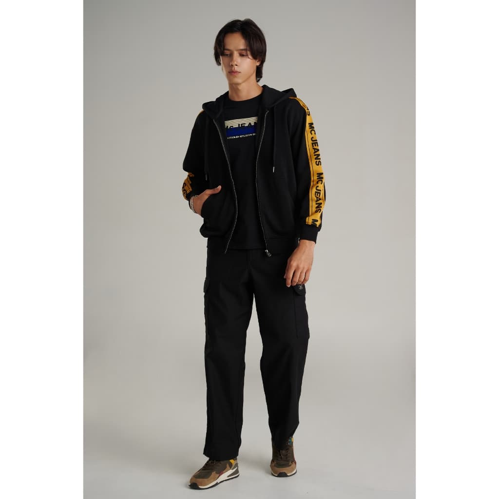 Mc jeans เสื้อกันหนาว ฮู้ดดี้ Unisex แขนยาว สีดำ MJHP216 https://wayoza.com