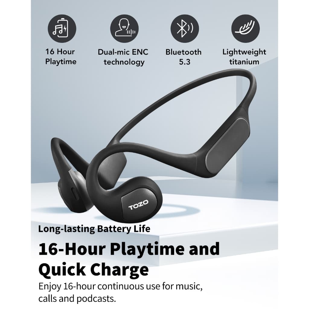 TOZO Open Real หูฟังบลูทูธ หูฟังไร้สาย หูฟังออกกำลังกาย Open-ear Design Bluetooth 5.3 https://wayoza.com