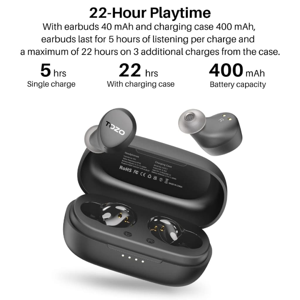 TOZO Agile Dots หูฟังบลูทูธ In-Ear IPX5 Bluetooth 5.3 หูฟังฟังบรูทูธ https://wayoza.com