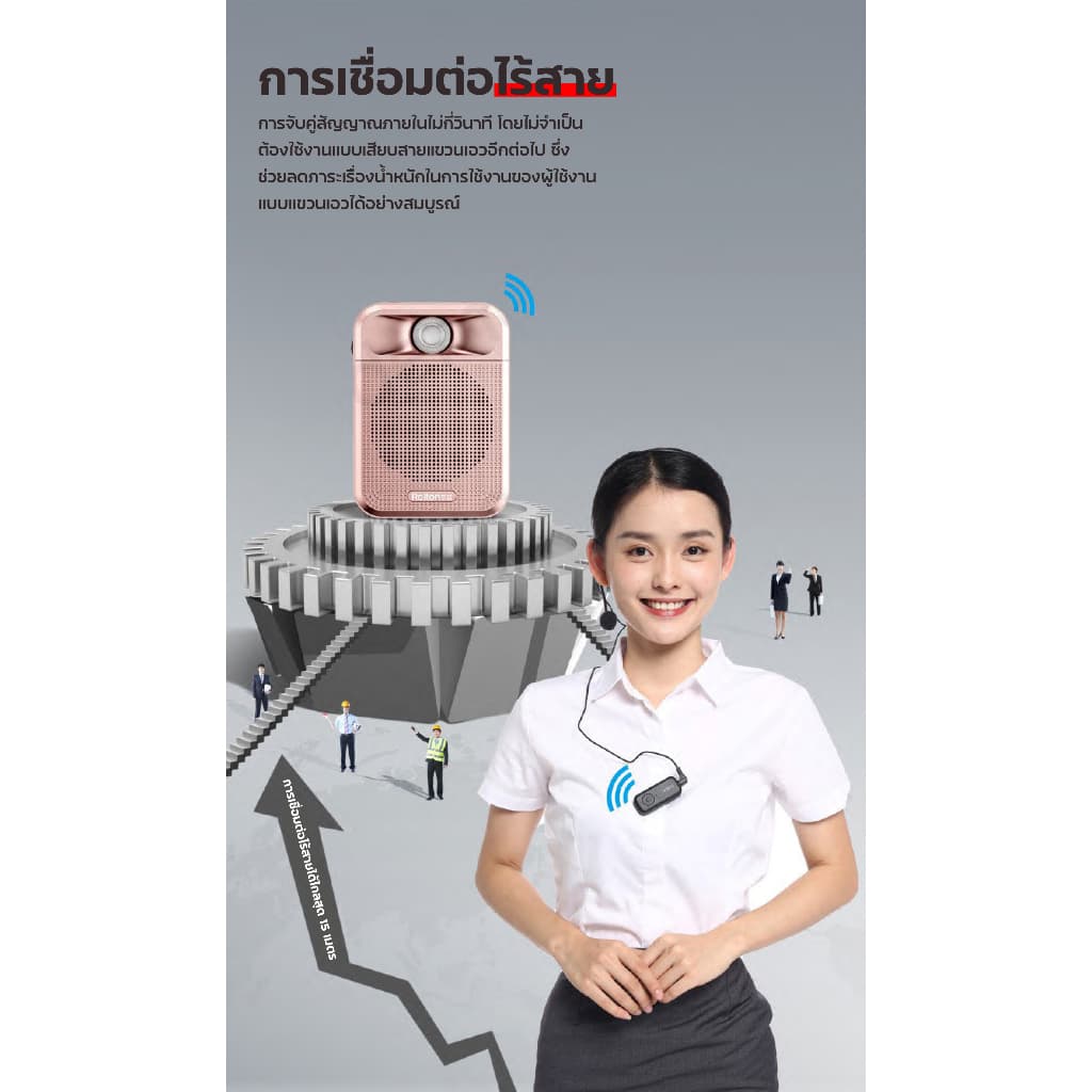 Rolton K700 Plus ไมค์ช่วยสอน ไมค์สอนหนังสือ ไมค์สอนนักเรียน ลำโพงพกพา ไมค์ลอย ไมค์ไร้สาย รองรับFM มีบลูทู https://wayoza.com