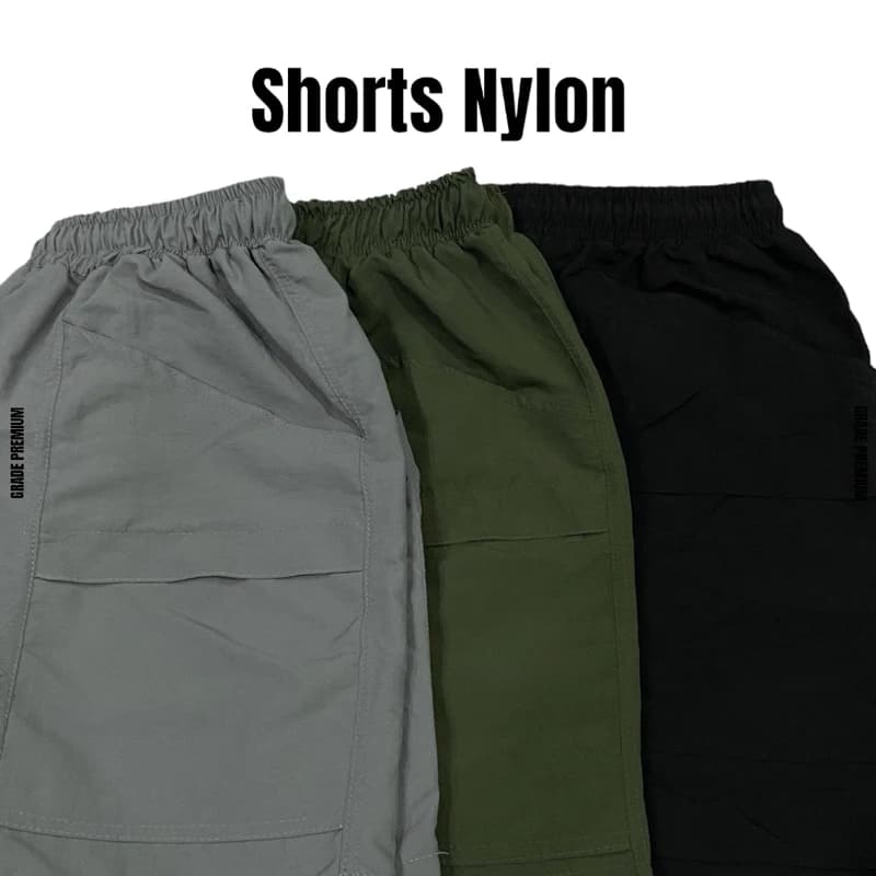 UPPERGOD กางเกงขาสั้น Shorts Nylon มีเชือกผูกเอว เกรดพรีเมี่ยม สีดำ สีเทา สีเขียวขี้ม้า สีครีม https://wayoza.com