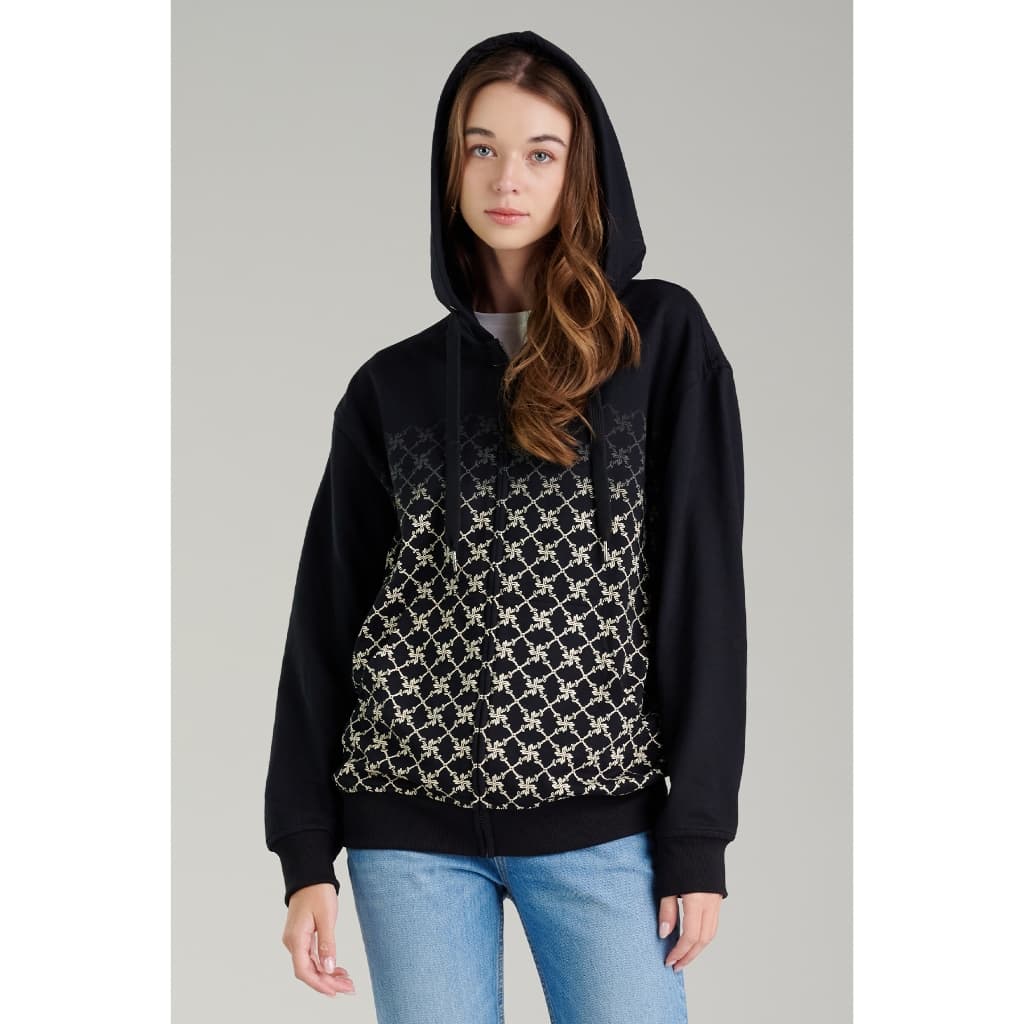 Mc jeans เสื้อกันหนาว ฮู้ดดี้ Unisex แขนยาว สีดำ MJHZ209 https://wayoza.com