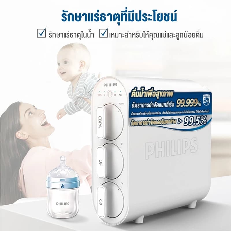 Philips water AUT3234 เครื่องกรองน้ําดื่ม ที่กรองน้ํา การกรอง 4 ขั้นตอน https://wayoza.com