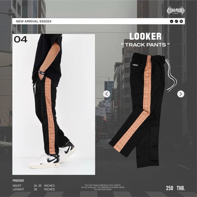 LOOKER - กางเกงวอร์มขายาว พิมพ์ลาย https://wayoza.com