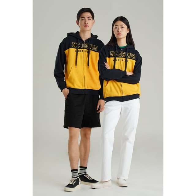 Mc jeans เสื้อกันหนาว ฮู้ดดี้ Unisex แขนยาว สีกรมท่า MJHP219