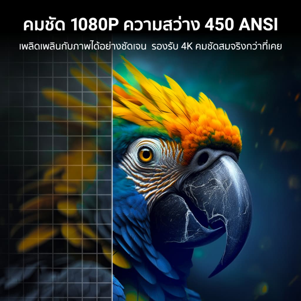 Yaber U11 โปรเจคเตอร์ Google TV 1080P FHD โฟกัสอัตโนมัติ รองรับ 4K สว่าง 450 ANSI Lumens projector ดูหนัง https://wayoza.com
