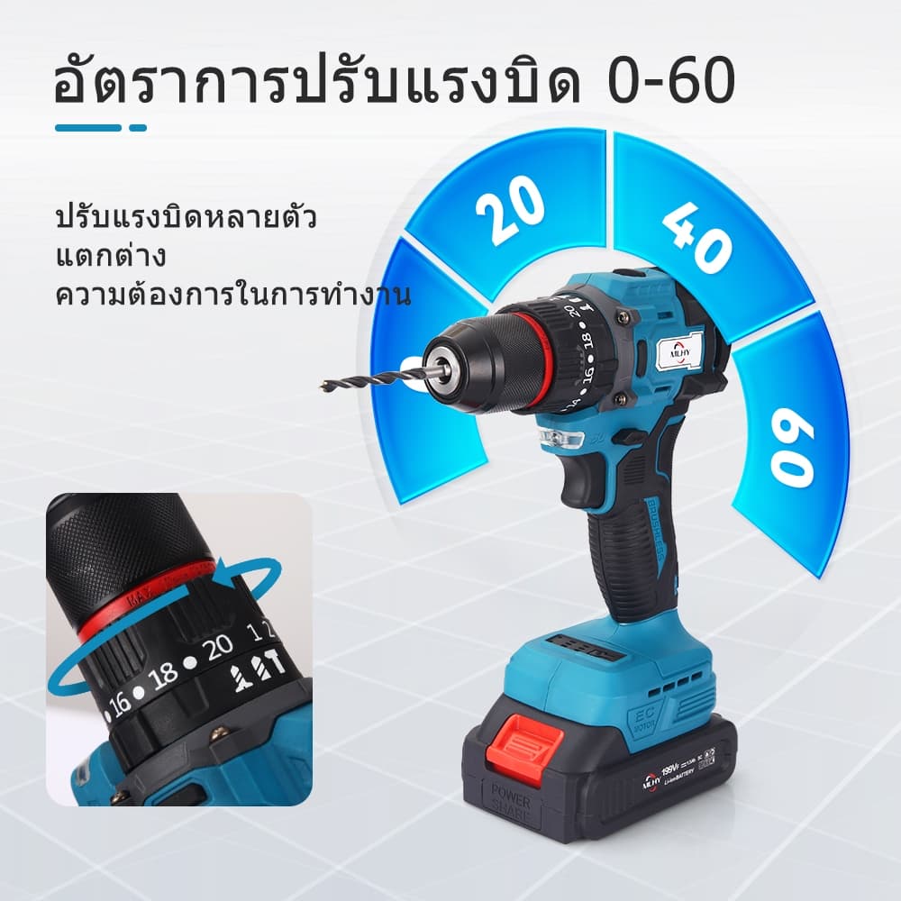 MLHY สว่านไร้สาย 3 ระบบ เจาะ ขันสกรู กระแทก 3IN1 มีระบบกระแทก 299vf สว่านแบต Cordless Impact Drill สว่านไฟฉายไร้สาย https://wayoza.com