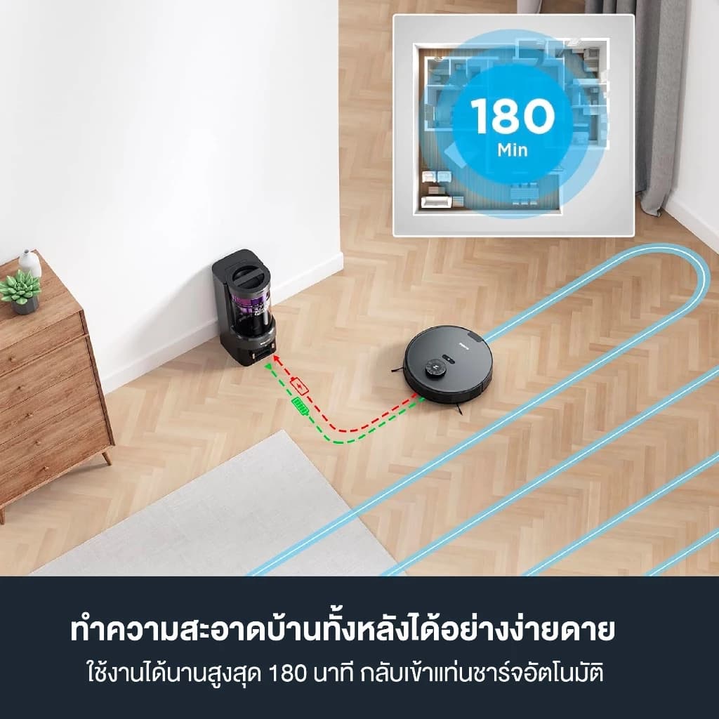 AUTOBOT x Eureka E10s หุ่นยนต์ดูดฝุ่น ถูพื้น Smart Dock 4.0 ไร้ถุงเก็บฝุ่นลดค่าใช้จ่าย แรงดูด 4000Pa https://wayoza.com