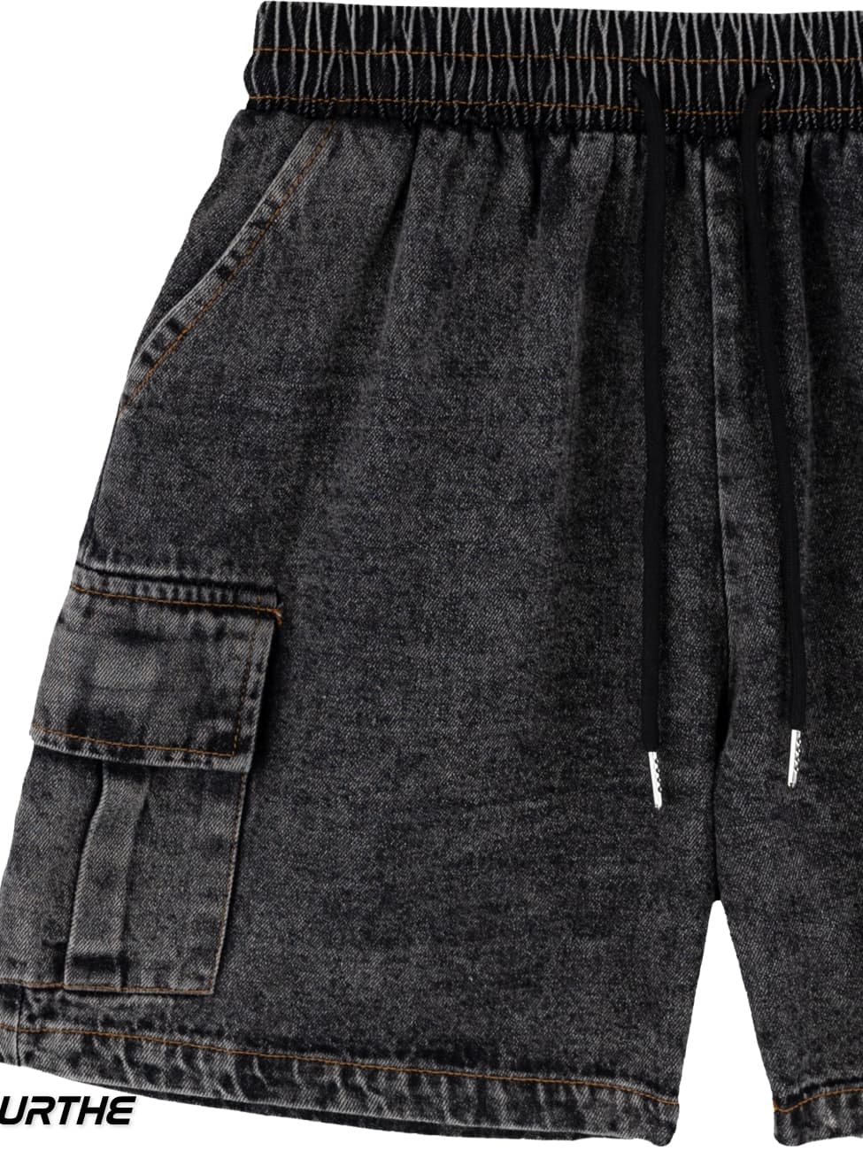URTHE - กางเกงยีนส์ ขาสั้น สีฟอก รุ่น MINI DENIM SHORTS https://wayoza.com
