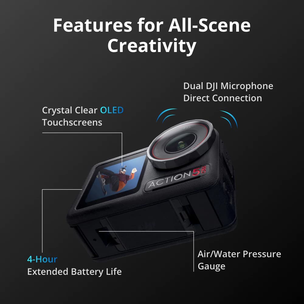 DJI Osmo Action 5 Pro - Action Camera | กล้องแอคชั่น | 1/1.3 Sensor 4K/120fps | กล้องดำน้ำ ลึก 20 ม. https://wayoza.com